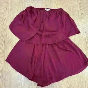 Honey Punch Strapless Short Satin Romper Size Small
